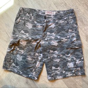 G&M Rugged and Washed Out Cargo Shorts Camo 32